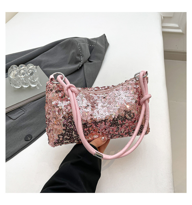 Geantă de umăr crossbody din PU, Stil urban minimalist, Formă orizontală pătrată, Fermoar, Căptușeală din poliester