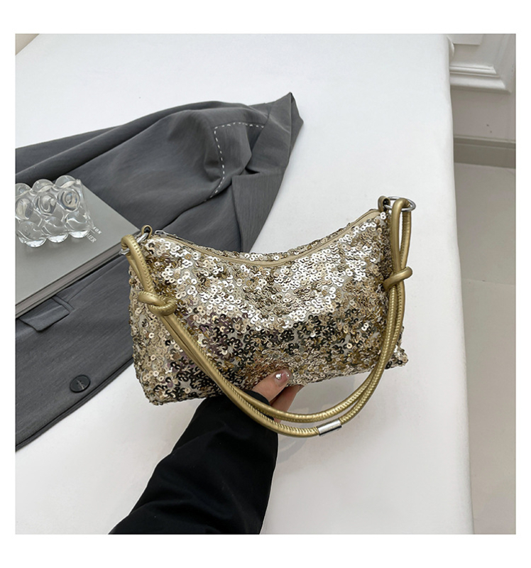 Geantă de umăr crossbody din PU, Stil urban minimalist, Formă orizontală pătrată, Fermoar, Căptușeală din poliester