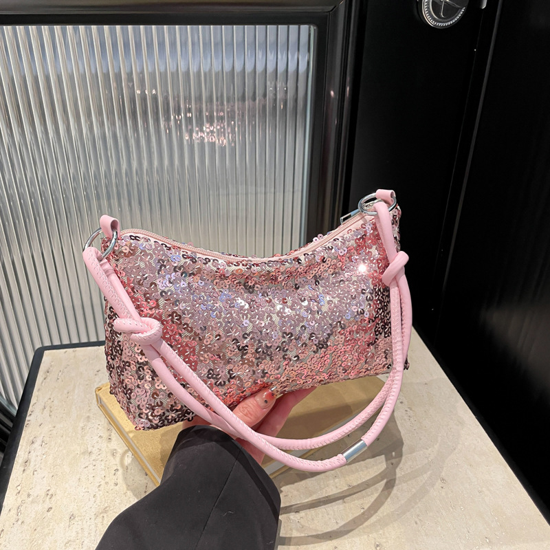 Geantă de umăr crossbody din PU, Stil urban minimalist, Formă orizontală pătrată, Fermoar, Căptușeală din poliester