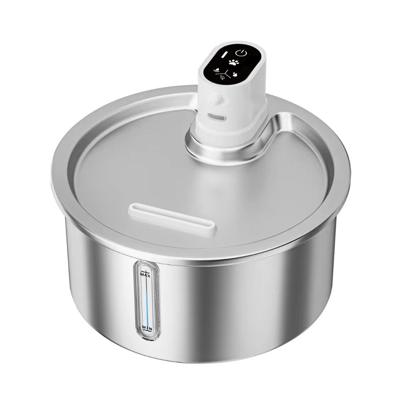 Posuda za vodu za kućne ljubimce od nehrđajućeg čelika, konstantna temperatura grijanja, kružna filtracija, bežični, pogodna za mačke i pse (Model LE-SS01, 700 g)