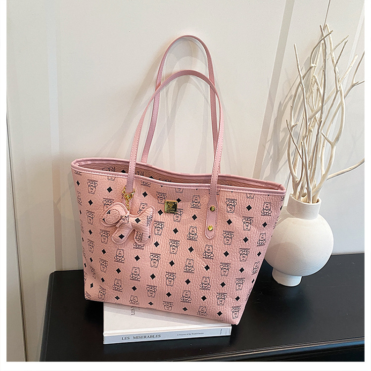Női tote táska – retro stílus, nagy kapacitású, PU anyagból, vízszintes négyzet alakú, cipzáras nyitás, nylon bélés
