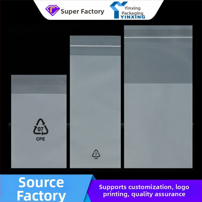 Matná samolepiaca taška z CPE pre elektronické príslušenstvo, ploché otvorenie, zosilnený dizajn