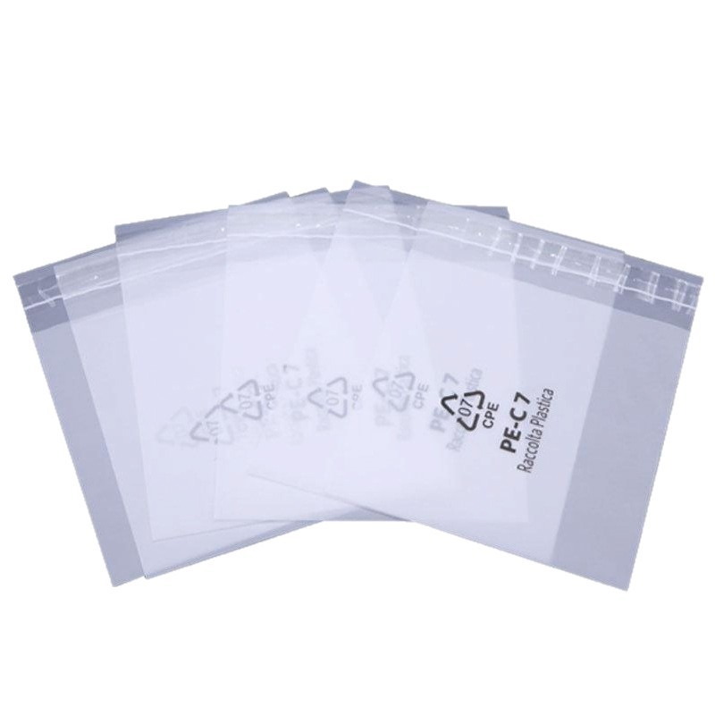 Matná samolepiaca taška z CPE pre elektronické príslušenstvo, ploché otvorenie, zosilnený dizajn