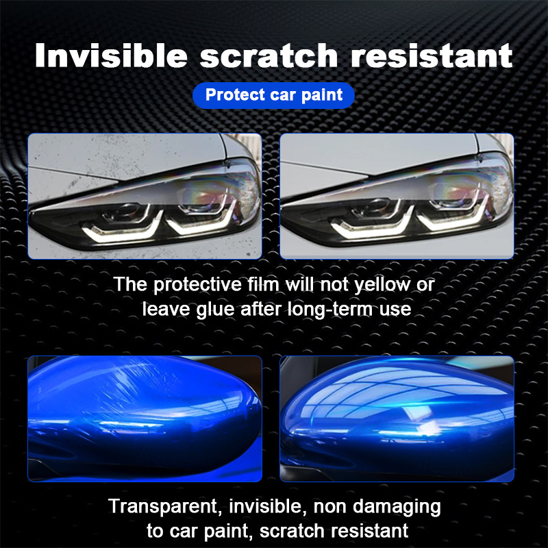Film protector TPU pentru faruri și oglinzi retrovizoare Audi Q4 e-tron | grosime 7.5 MIL; Material de bază: Lu borun; Adeziv: cu presiune; Set complet pentru mașină; Procesare și personalizare disponibile; Garanție 8 ani