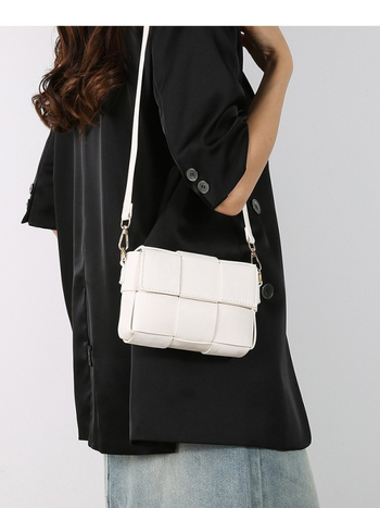 Geantă de umăr în stil urban minimalist, material PU, formă pătrată orizontală, căptușeală din nylon, închidere cu capac