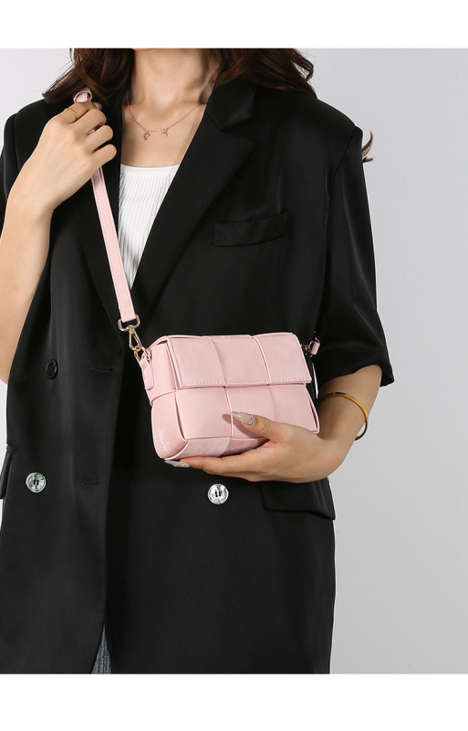 Geantă de umăr în stil urban minimalist, material PU, formă pătrată orizontală, căptușeală din nylon, închidere cu capac