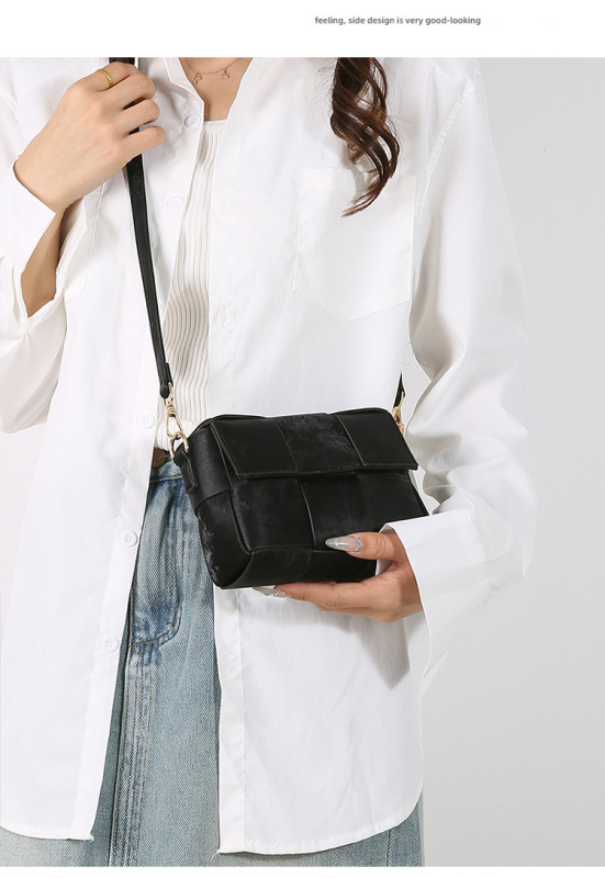 Geantă de umăr în stil urban minimalist, material PU, formă pătrată orizontală, căptușeală din nylon, închidere cu capac