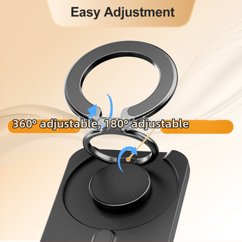 Išmaniojo telefono dėklas su MagSafe kortelių laikikliu ir daugybės kampų metaline stovu - PU oda, universalus, vienos spalvos raštas