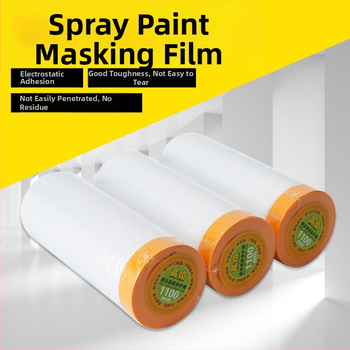 Žltá maskovacia fólia pre dekoráciu a lakovanie áut, maskovacie papier, prachotesná ochrana miestnosti — materiál PE, séria 1