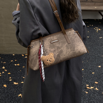 Geantă de subraț în stil urban simplu, material PU, formă orizontală pătrată, fermoar