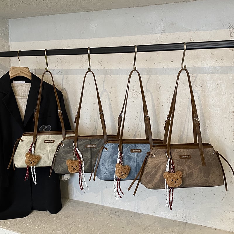 Geantă de subraț în stil urban simplu, material PU, formă orizontală pătrată, fermoar