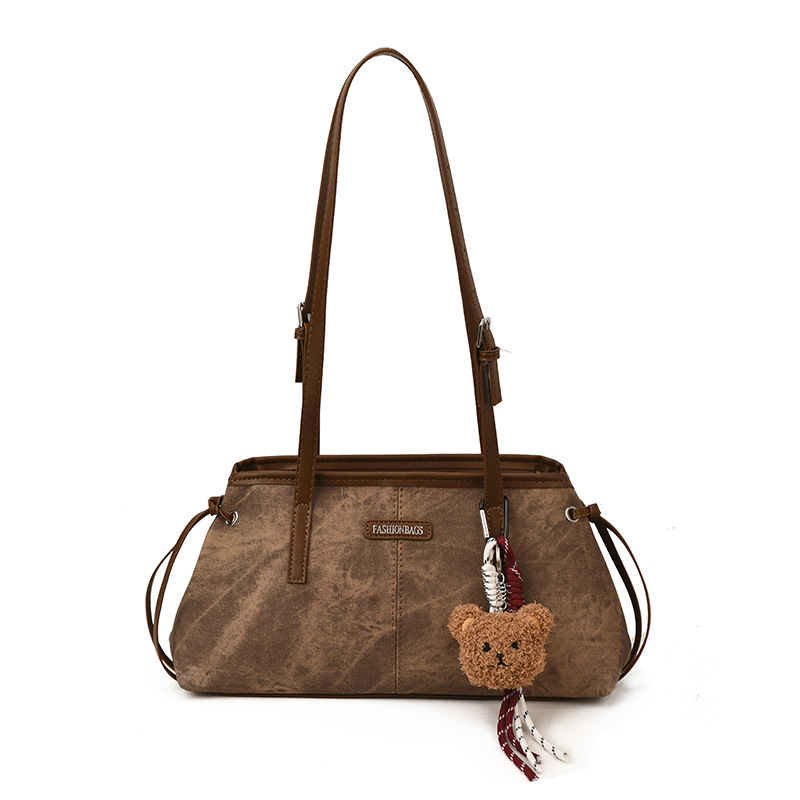 Geantă de subraț în stil urban simplu, material PU, formă orizontală pătrată, fermoar