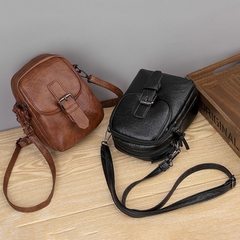 Geantă crossbody pentru telefon pentru femei, stil casual, din piele sintetică, închidere cu capac, căptușeală din piele artificială, primăvara 2025