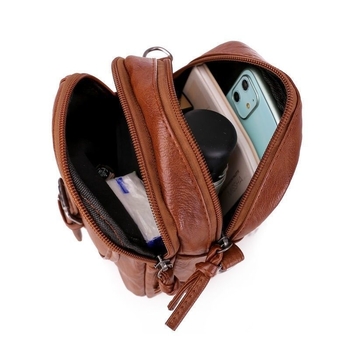 Geantă crossbody pentru telefon pentru femei, stil casual, din piele sintetică, închidere cu capac, căptușeală din piele artificială, primăvara 2025