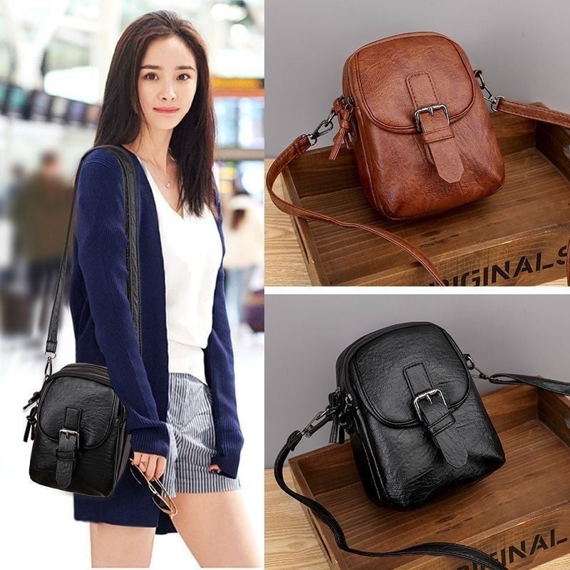 Geantă crossbody pentru telefon pentru femei, stil casual, din piele sintetică, închidere cu capac, căptușeală din piele artificială, primăvara 2025