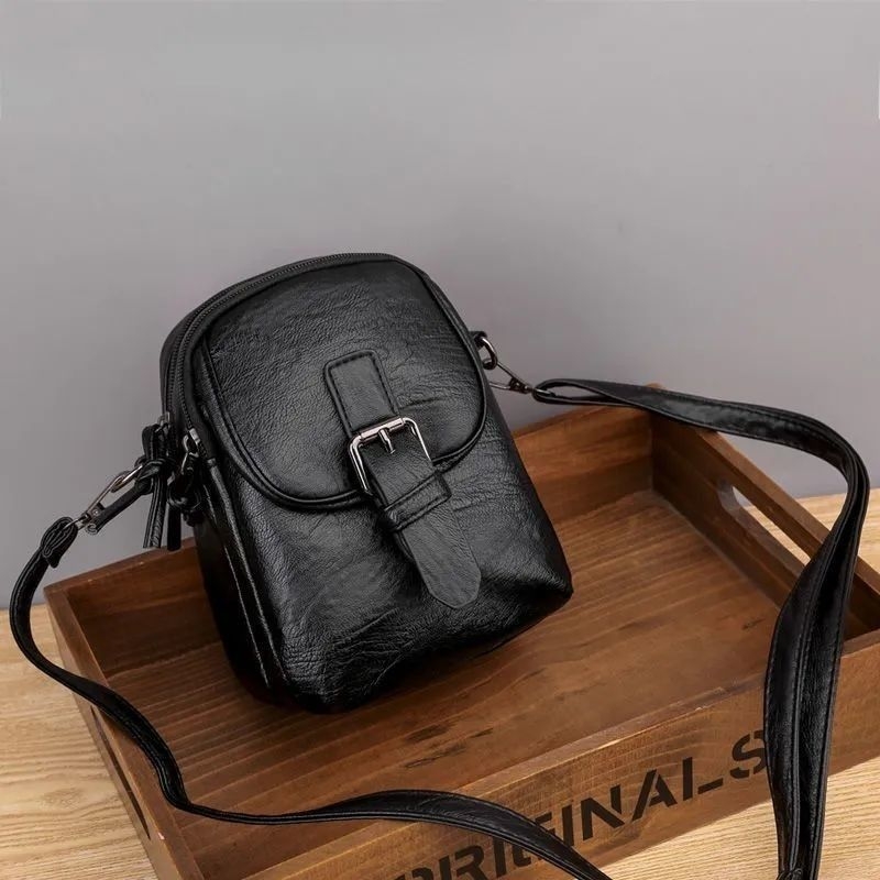 Geantă crossbody pentru telefon pentru femei, stil casual, din piele sintetică, închidere cu capac, căptușeală din piele artificială, primăvara 2025