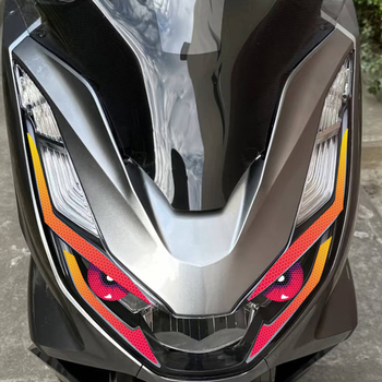 Naljepnica za svjetla motocikla – reflektirajući dizajn linije oka • ABS materijal • marka Like • ljepilo za montiranje • bez prilagodbe