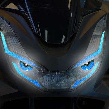 Naljepnica za svjetla motocikla – reflektirajući dizajn linije oka • ABS materijal • marka Like • ljepilo za montiranje • bez prilagodbe