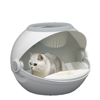 Qingfu Cutie de nisip pentru pisici, complet închisă – Deodorizare, Anti-stropire