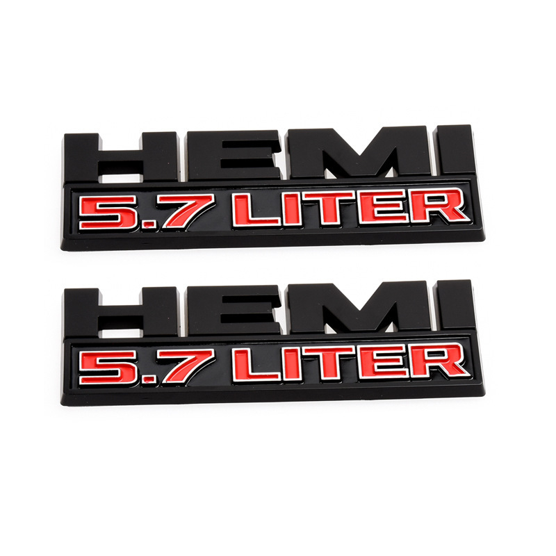 RAM1500/2500 dekorativni HEMI 5.7 ABS logotip, prilagodljiv, samoljepljiv, ugradnja, uzorak kao na slici