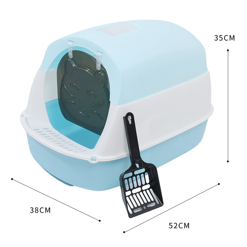 Cutie de nisip pentru pisici, închisă, formă circulară, material PP, marca HAWoo