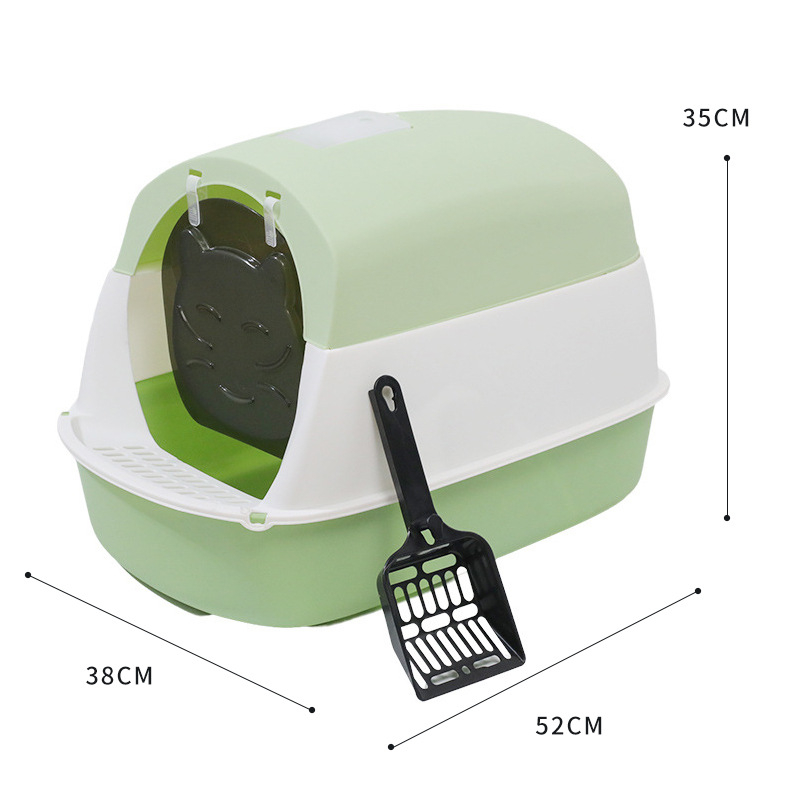 Cutie de nisip pentru pisici, închisă, formă circulară, material PP, marca HAWoo