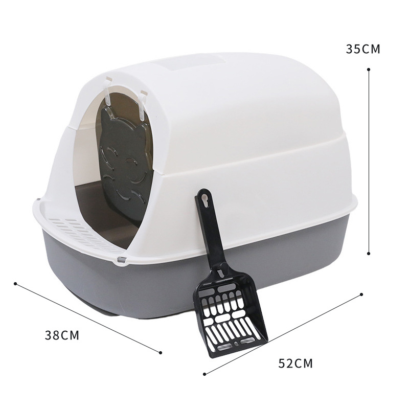 Cutie de nisip pentru pisici, închisă, formă circulară, material PP, marca HAWoo