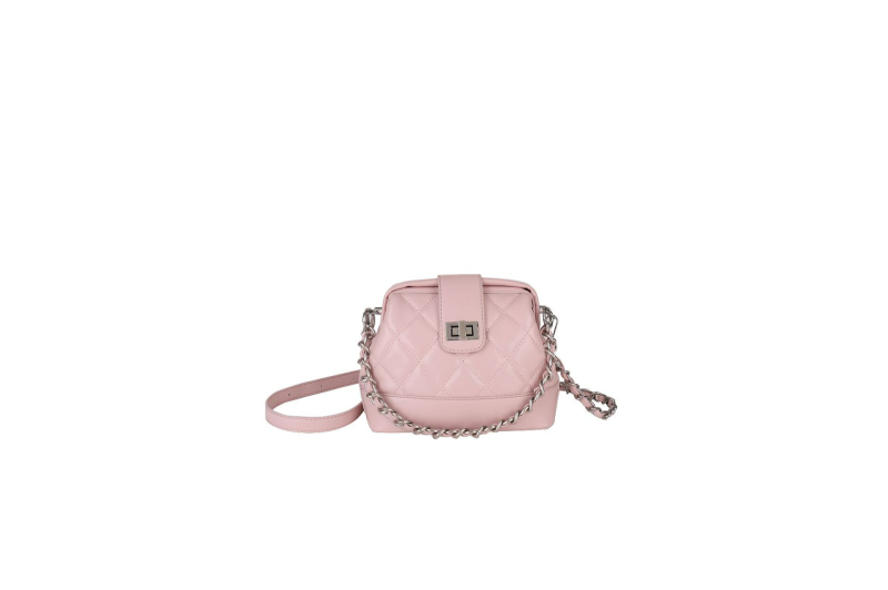 Geantă PU de tip shell cu lanț – formă orizontală pătrată, curea crossbody, închidere cu lacăt, buzunar interior cu fermoar și buzunar ID, pentru uz zilnic