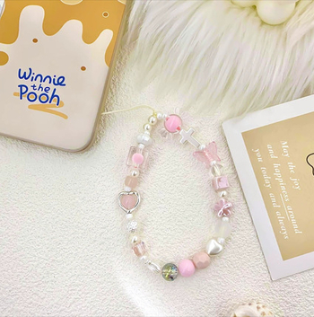 Pandantiv pentru telefon — acrilic creativ, formă de cruce, tehnică de ștampilare, decorativ