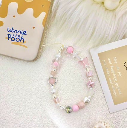 Pandantiv pentru telefon — acrilic creativ, formă de cruce, tehnică de ștampilare, decorativ