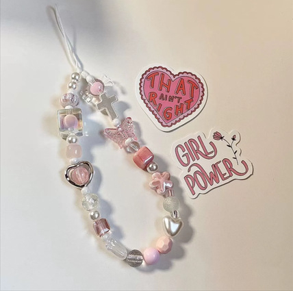 Pandantiv pentru telefon — acrilic creativ, formă de cruce, tehnică de ștampilare, decorativ