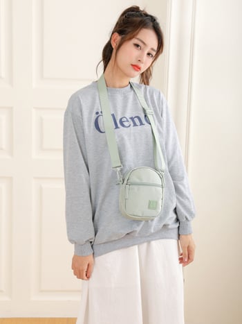 EHOOO Női crossbody táska, Oxford anyag, cipzáras zárás, kerek alak, állítható vállpánt