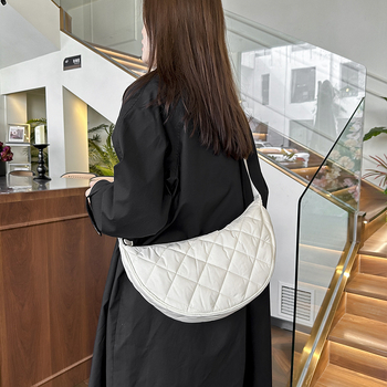 Geantă unisex din nylon, în formă de dumpling, cu căptușeală din poliester și buzunar pentru telefon