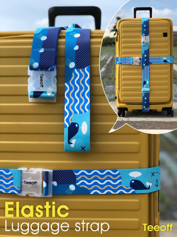 Curea elastică pentru bagaje, model geometric, din poliester, impermeabilă, rezistentă la uzură, protecție împotriva furtului