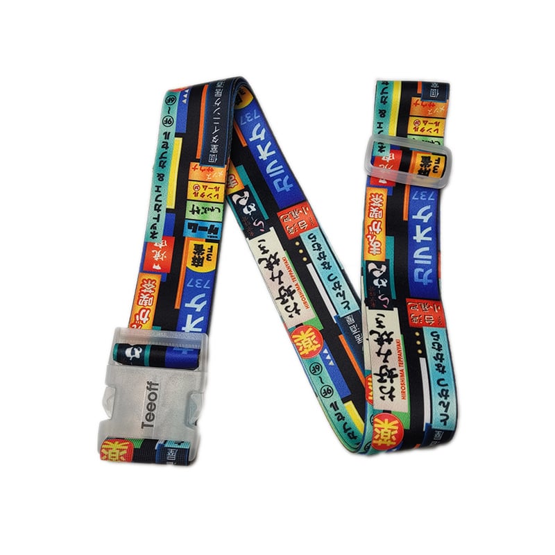 Curea elastică pentru bagaje, model geometric, din poliester, impermeabilă, rezistentă la uzură, protecție împotriva furtului