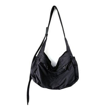 Geantă dumpling din nylon, stil urban simplu, formă orizontală pătrată, închidere cu fermoar.