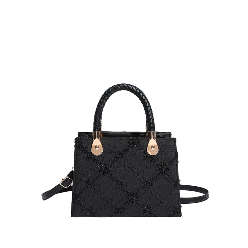 Geantă de umăr cu formă pătrată mică, PU material, fermoar, buzunar intern pentru telefon, curele duble