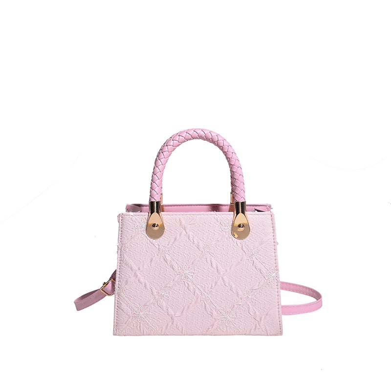 Geantă de umăr cu formă pătrată mică, PU material, fermoar, buzunar intern pentru telefon, curele duble