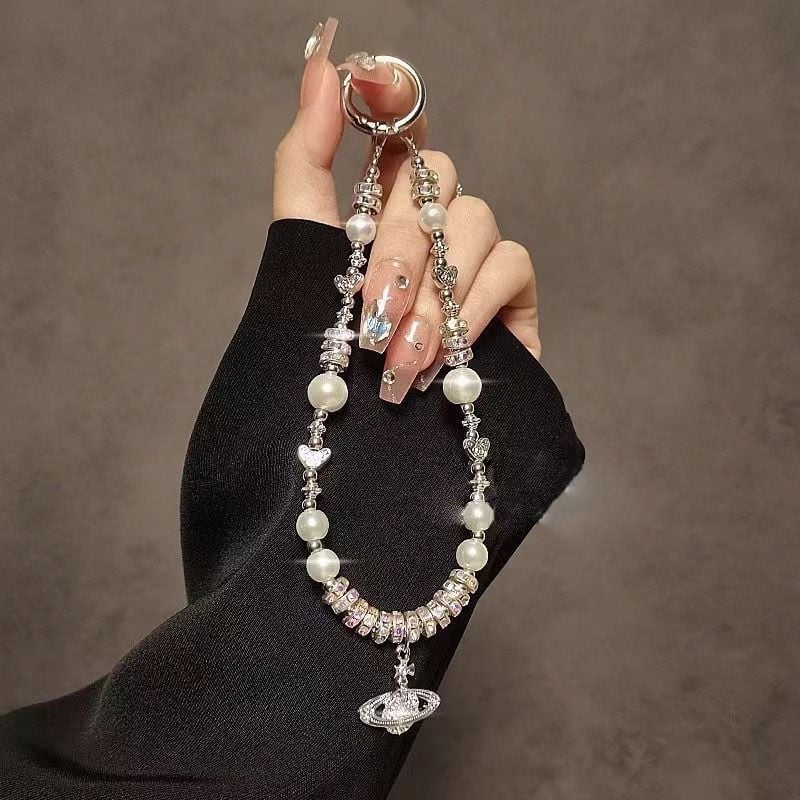 Lanier pentru telefon mobil, aliaj, lucrat manual, șnur din nylon, cataramă metalică, stil feminin