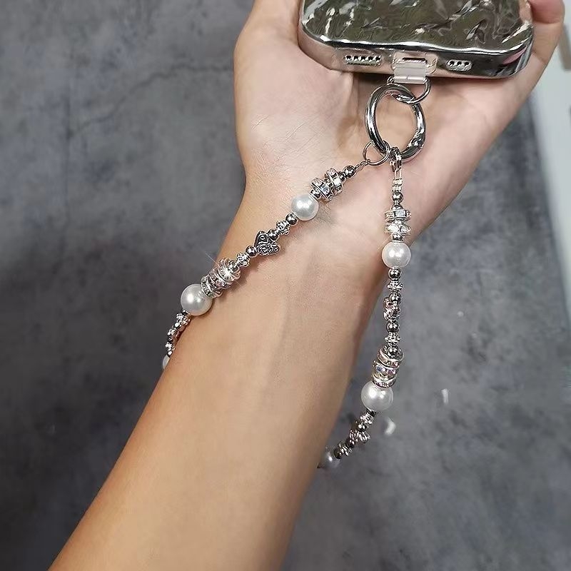 Lanier pentru telefon mobil, aliaj, lucrat manual, șnur din nylon, cataramă metalică, stil feminin