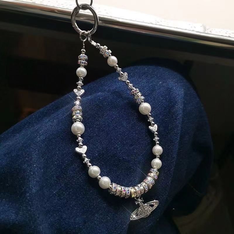 Lanier pentru telefon mobil, aliaj, lucrat manual, șnur din nylon, cataramă metalică, stil feminin