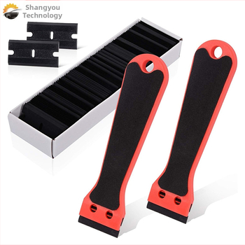 Shangyou Инструмент за автомобилни обвивки с дълга дръжка – пластмасов скрепер за филм с почистващо лезво, съвместим с всички модели, с възможност за персонализиране