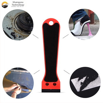 Shangyou Инструмент за автомобилни обвивки с дълга дръжка – пластмасов скрепер за филм с почистващо лезво, съвместим с всички модели, с възможност за персонализиране
