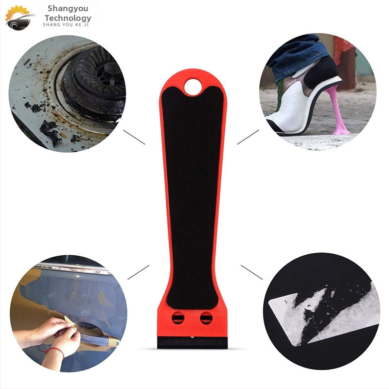 Shangyou Инструмент за автомобилни обвивки с дълга дръжка – пластмасов скрепер за филм с почистващо лезво, съвместим с всички модели, с възможност за персонализиране