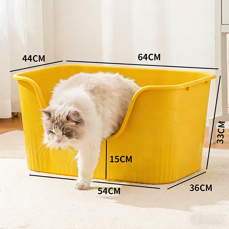 Cutie de nisip pentru pisici, din polipropilenă, semiînchisă, pentru pisici adulte, rezistentă la stropire și mirosuri.