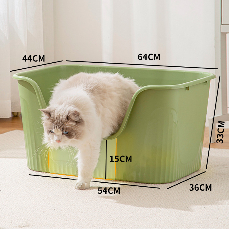 Cutie de nisip pentru pisici, din polipropilenă, semiînchisă, pentru pisici adulte, rezistentă la stropire și mirosuri.