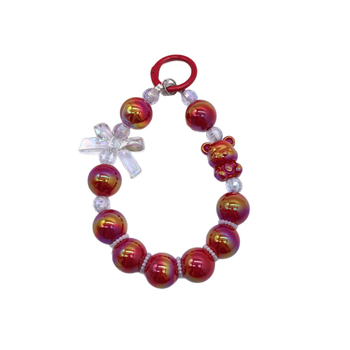 Lanț de telefon cu mărgele – motif fluture-ursuleț, acrilic, lucrat manual, personalizabil, stil creativ, formă geometrică