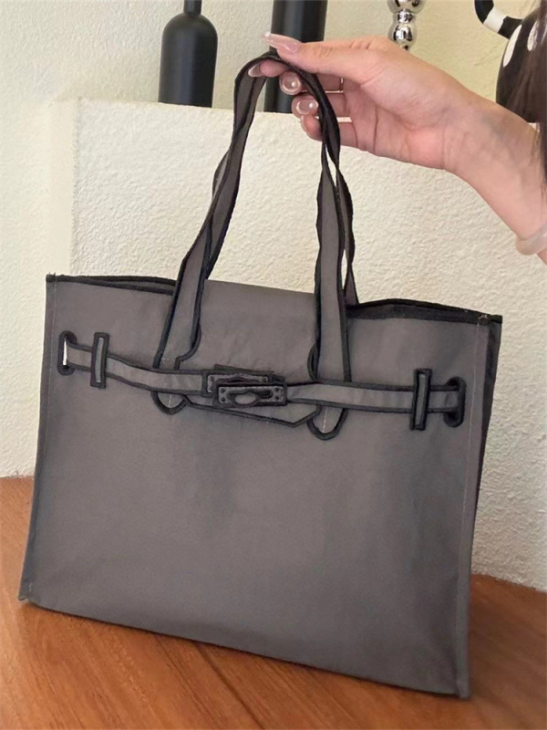 Japán stílusú hímzett Lacousette tote táska, nagy kapacitású, minimalist dizájn, nylon vászon válltáska