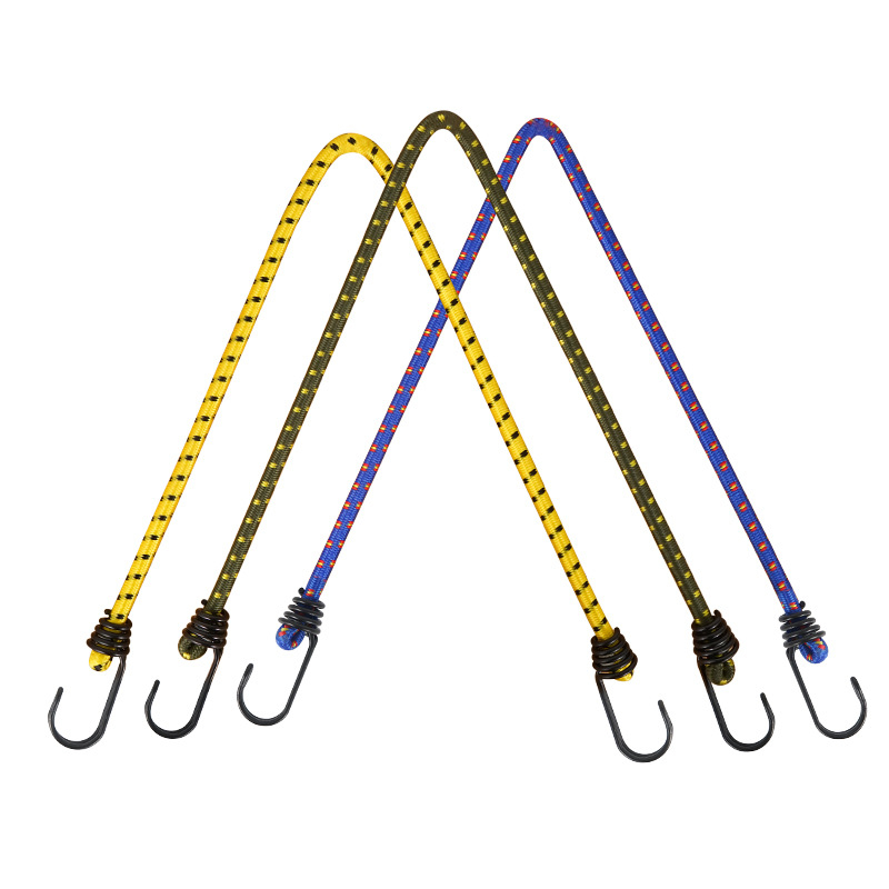 Selpa elastinė virvė aukšto elastingumo su dvigubais geležiniais kabliukais, skirta palapnėms, skalbinių linijai, stovyklavimui ir bagažo pakavimui