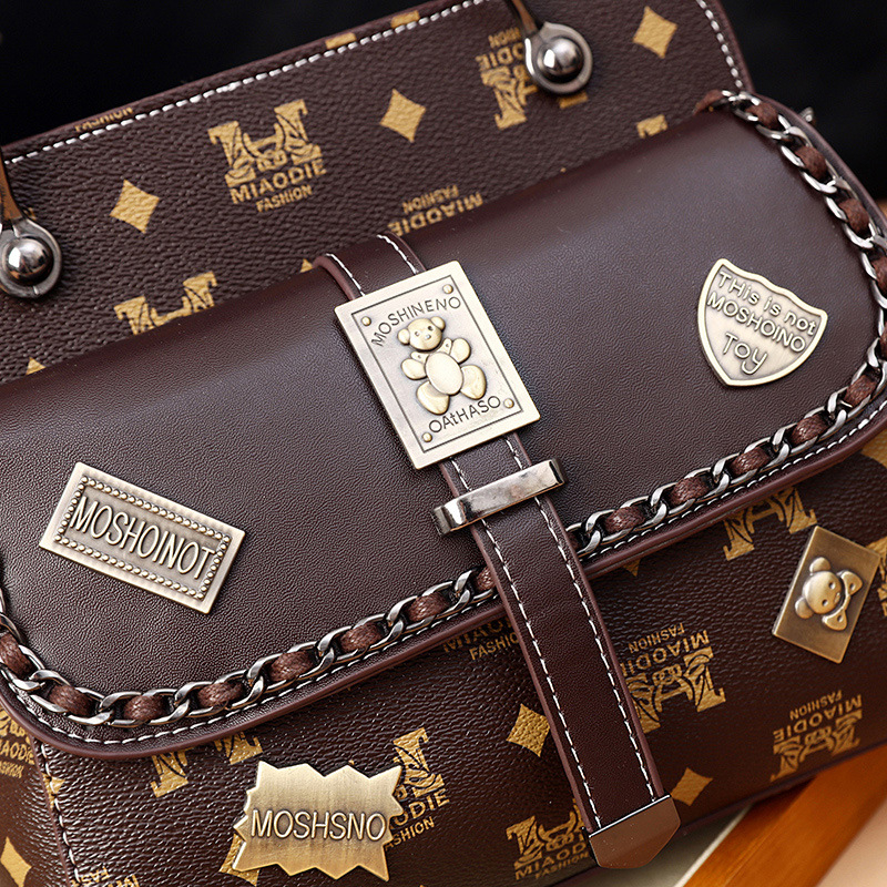 Női crossbody táska – utcai divat, retro dizájn, PU anyag, Messenger-stílusú táska, cipzáras nyitás, belső cipzáras zseb és telefonzseb
